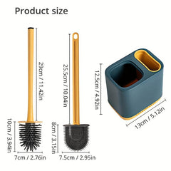 Long Handle Toilet Bowl Brush and Holder Wall Mounted Bathroom Accessory