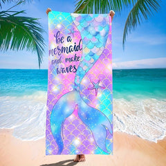 Mermaid Tail Beach Towel Sand Quick Dry Personalized Bath Towel