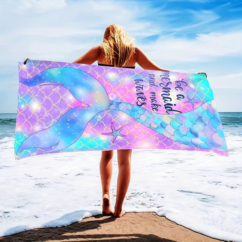 Mermaid Tail Beach Towel Sand Quick Dry Personalized Bath Towel