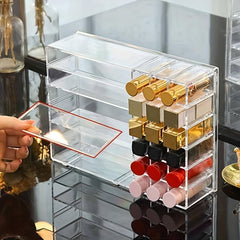 Grid Makeup Storage Box Transparent Desktop Organizer