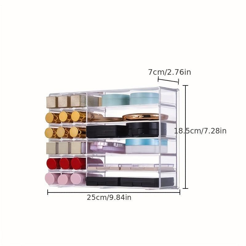 Grid Makeup Storage Box Transparent Desktop Organizer