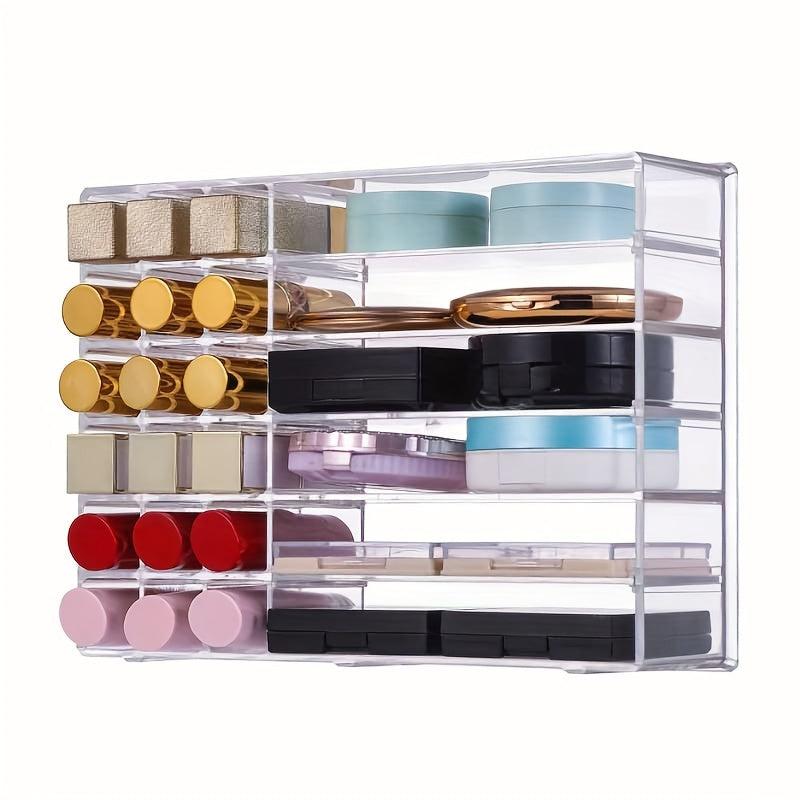Grid Makeup Storage Box Transparent Desktop Organizer