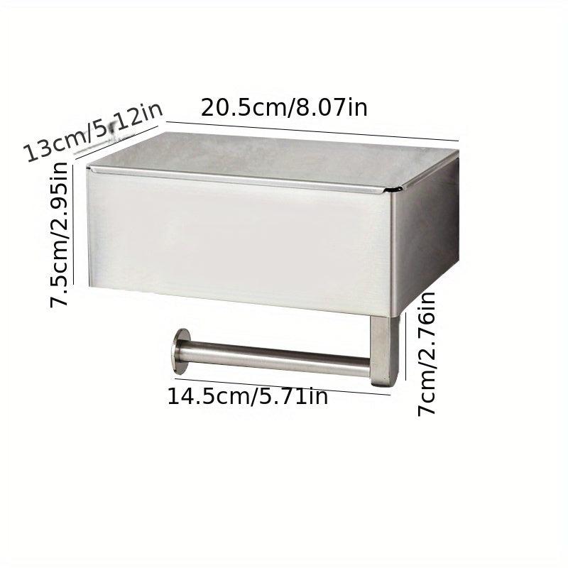 Stainless Steel Wall Mounted Tissue Holder with Phone Holder