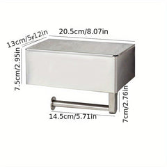 Stainless Steel Wall Mounted Tissue Holder with Phone Holder