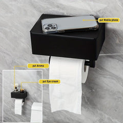 Stainless Steel Wall Mounted Tissue Holder with Phone Holder