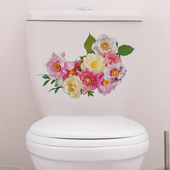 Tropical Green Plants Sticker Leaves Flowers Pattern Toilet Stickers