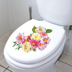Tropical Green Plants Sticker Leaves Flowers Pattern Toilet Stickers
