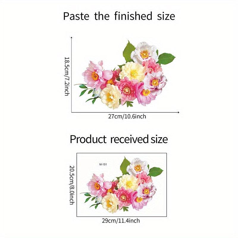 Tropical Green Plants Sticker Leaves Flowers Pattern Toilet Stickers