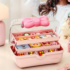 Pink Hair Accessories Storage Box for Dressing Table