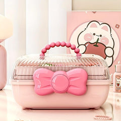 Pink Hair Accessories Storage Box for Dressing Table