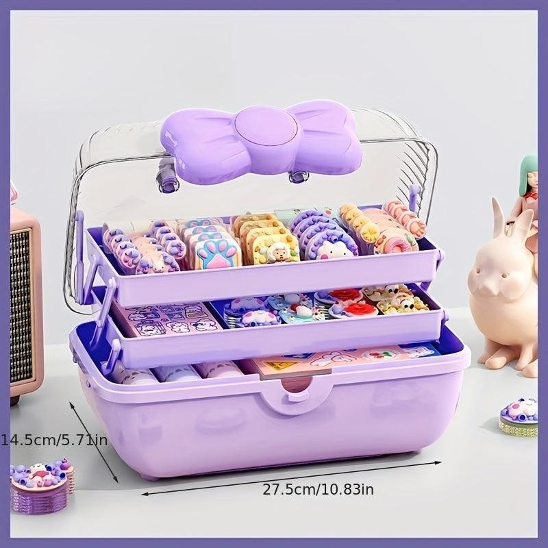 Pink Hair Accessories Storage Box for Dressing Table