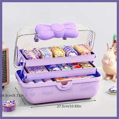 Pink Hair Accessories Storage Box for Dressing Table
