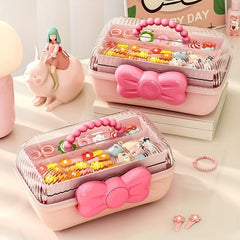 Pink Hair Accessories Storage Box for Dressing Table