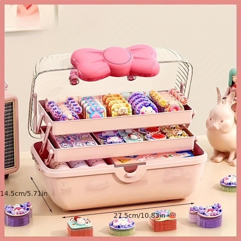 Pink Hair Accessories Storage Box for Dressing Table