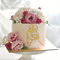 Minimalist Acrylic Face Cake Decoration for Dessert Table & Party Decor