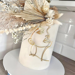 Minimalist Acrylic Face Cake Decoration for Dessert Table & Party Decor