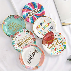 17 78 Cm Colored Paper Plates Bronzing Birthday Party Supplies