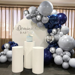 159Pcs Gray Silvery Metallic Party Balloon Arch & Garland Kit