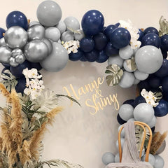 159Pcs Gray Silvery Metallic Party Balloon Arch & Garland Kit
