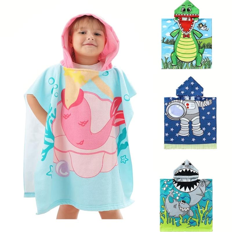 Kids Hooded Towel Soft Microfiber Bath Wrap