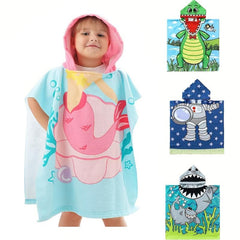 Kids Hooded Towel Soft Microfiber Bath Wrap