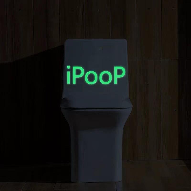 Luminous Carved Toilet Stickers Bathroom Wall Stickers Toilet Lid Sticker