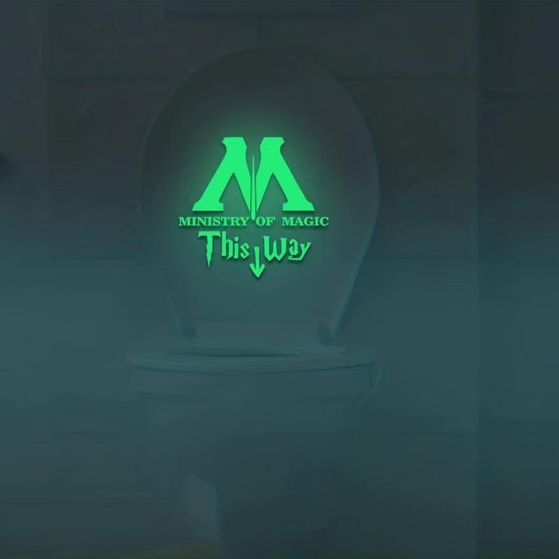 Luminous Carved Toilet Stickers Bathroom Wall Stickers Toilet Lid Sticker