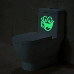 Luminous Carved Toilet Stickers Bathroom Wall Stickers Toilet Lid Sticker