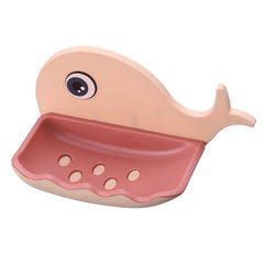 Whale Soap Dish Double Layer Drain Bathroom Wall Mount Storage Tray