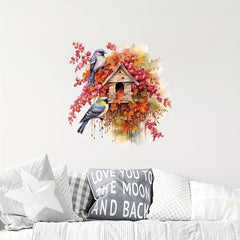 2 Birds Bathroom Decoration Decal Toilet Lid Sticker