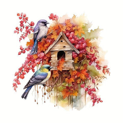 2 Birds Bathroom Decoration Decal Toilet Lid Sticker