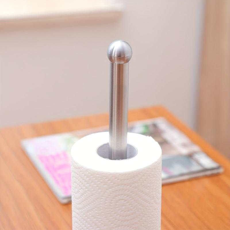 Vertical Roll Paper Holder Stainless Steel Desktop Napkin Organizer
