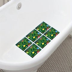 6pcs Christmas Tree Bathtub Appliques Waterproof Self-adhesive Bathtub Stickers