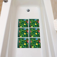 6pcs Christmas Tree Bathtub Appliques Waterproof Self-adhesive Bathtub Stickers