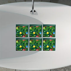 6pcs Christmas Tree Bathtub Appliques Waterproof Self-adhesive Bathtub Stickers