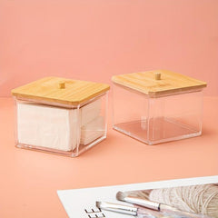 Acrylic Cotton Swab Storage Box Makeup Cotton Storage Box