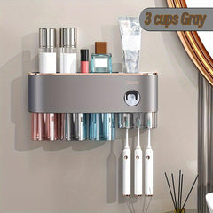 Toothbrush Holder & Automatic Toothpaste Dispenser