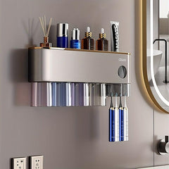 Toothbrush Holder & Automatic Toothpaste Dispenser