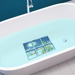 6pcs Christmas Bathtub Appliques Waterproof Frosted Sticker
