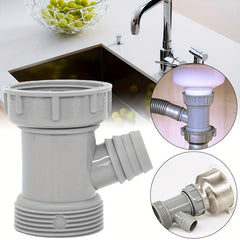 Overflow Three way Sink Drain Pipe Drain Waste Trap Pipe Extension Connector