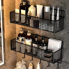 Wall Mounted Bathroom Storage Rack Adhesive Shower Caddy