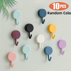 10pcs Self Adhesive Wall Hook Towel Hanger Hooks Home Storage Accessories