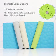 Non Slip Bathtub Mat Soft Rubber Bathroom Bathmat with Strong Suction Cups