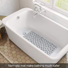 Non Slip Bathtub Mat Soft Rubber Bathroom Bathmat with Strong Suction Cups
