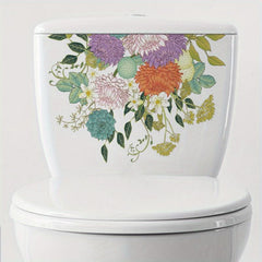 Waterproof Plant Flower Toilet Seat Cover Decal Self Adhesive Sticker