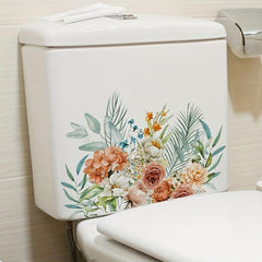 Waterproof Plant Flower Toilet Seat Cover Decal Self Adhesive Sticker