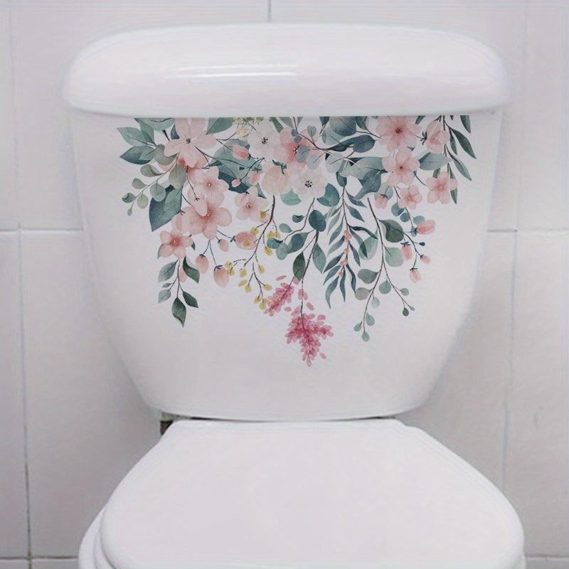Waterproof Plant Flower Toilet Seat Cover Decal Self Adhesive Sticker