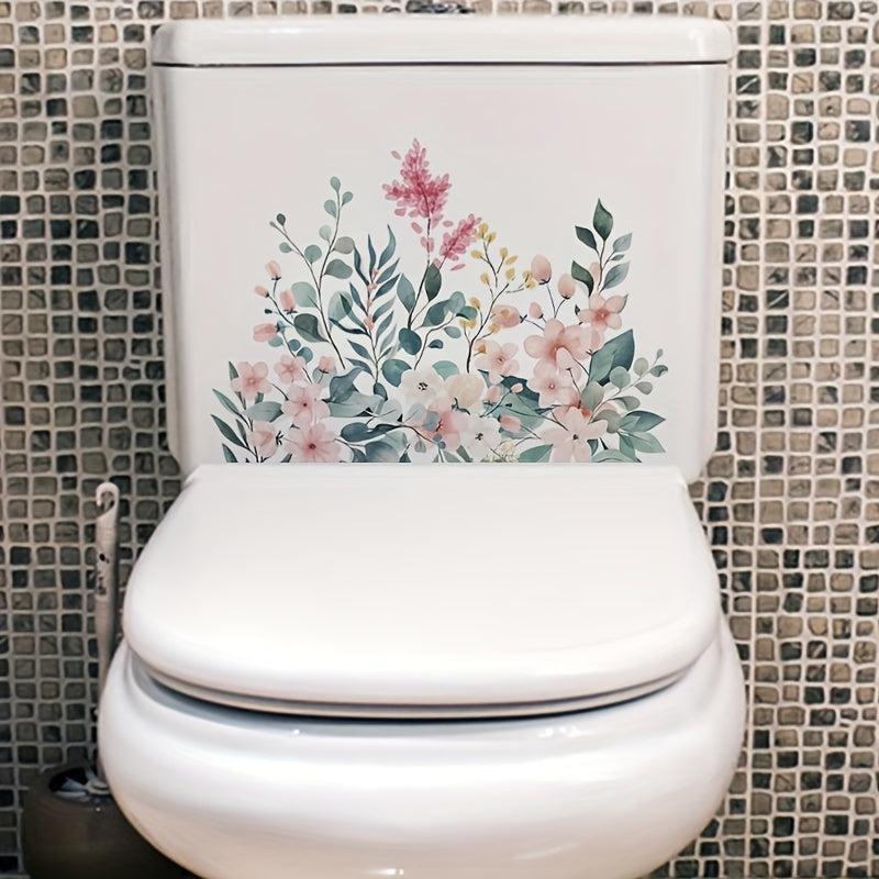 Waterproof Plant Flower Toilet Seat Cover Decal Self Adhesive Sticker
