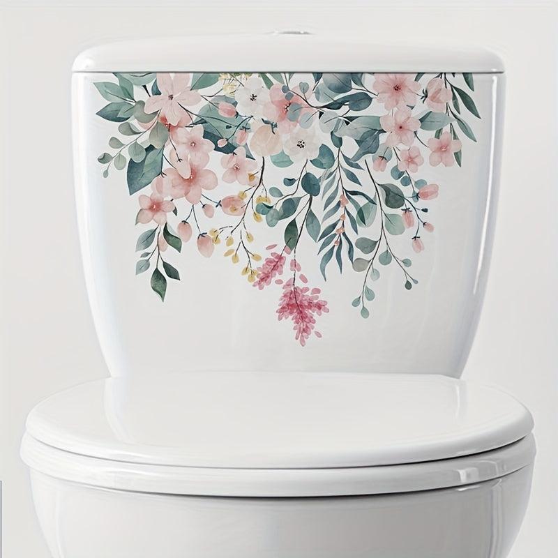 Waterproof Plant Flower Toilet Seat Cover Decal Self Adhesive Sticker
