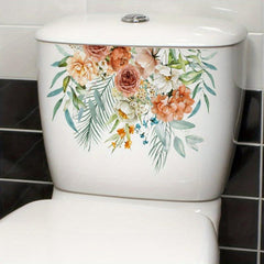 Waterproof Plant Flower Toilet Seat Cover Decal Self Adhesive Sticker